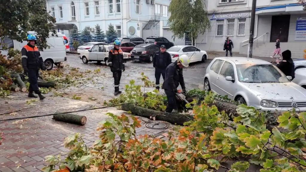 У Миколаєві комунальні служби ліквідовують наслідки буревію