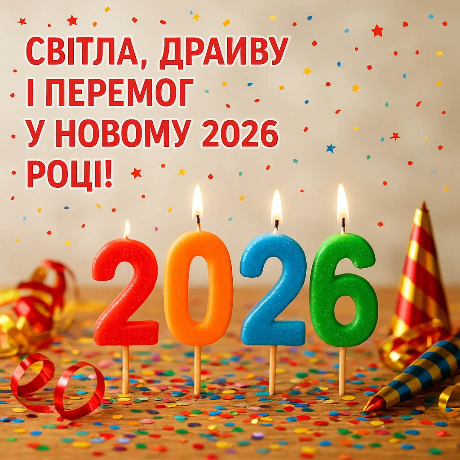 Привітання з прийдешнім новим роком 2026