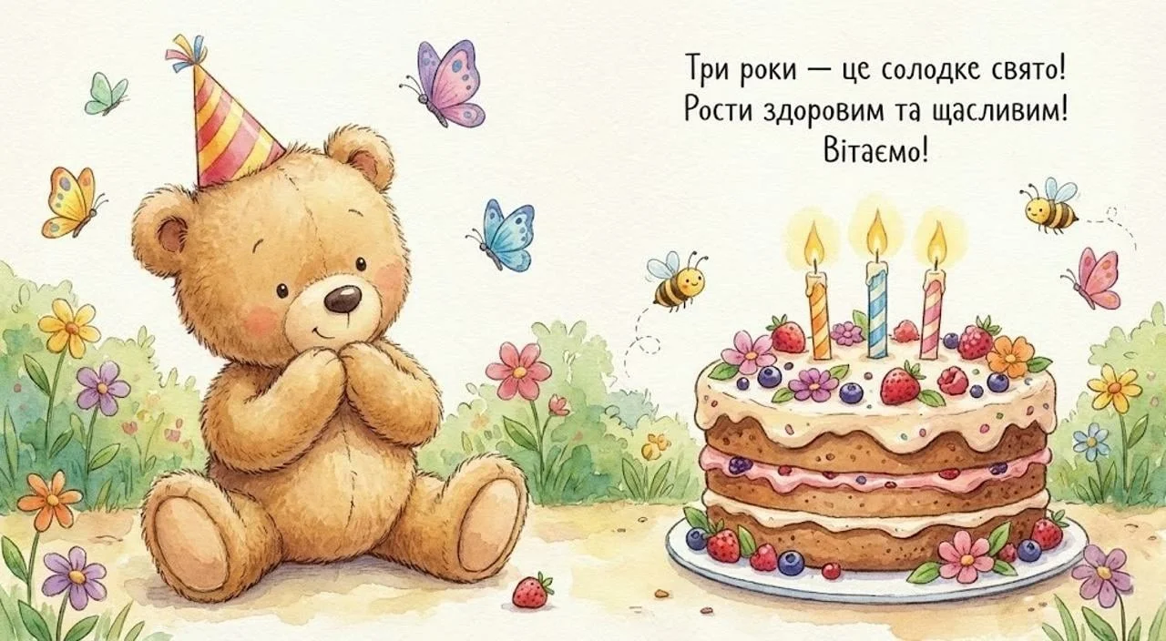 Привітання з днем народження для хлопчика на 3 роки