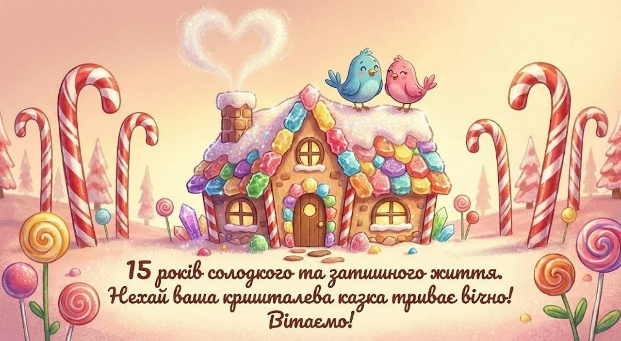 Картинки з привітаннями на кришталеве весілля 15 років