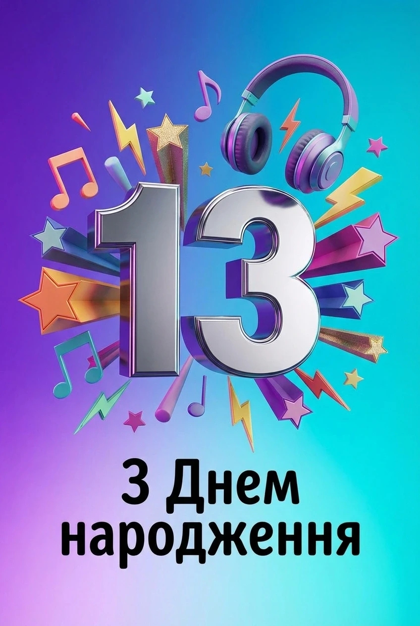 з днем народження 13 років дівчинці