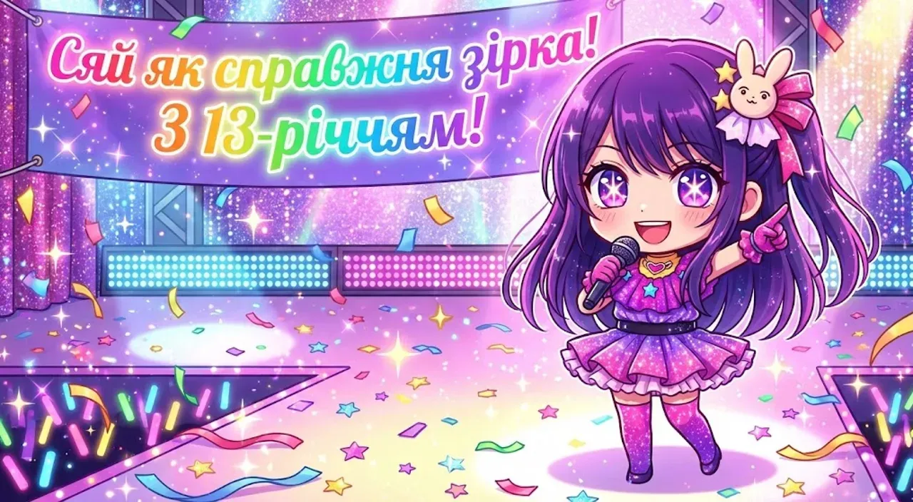 Привітання з днем народження для дівчинки на 13 років