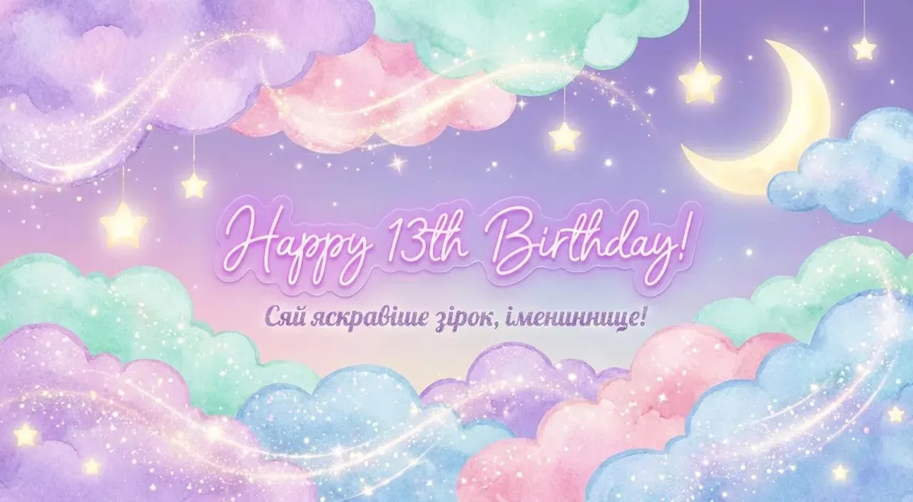 Привітання з днем народження для дівчинки на 13 років
