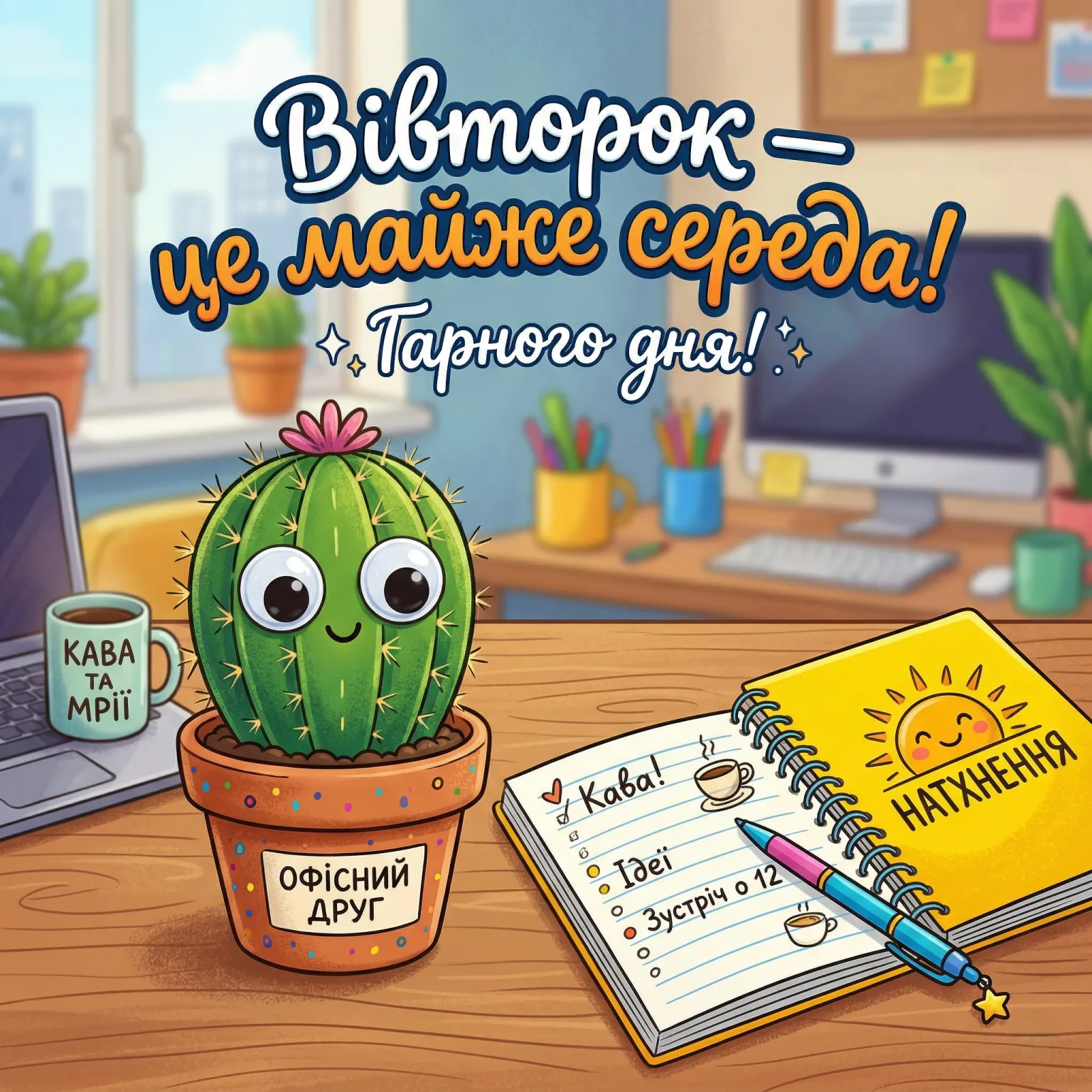 Доброго дня вівторка: найкращі побажання та душевні листівки для гарного настрою