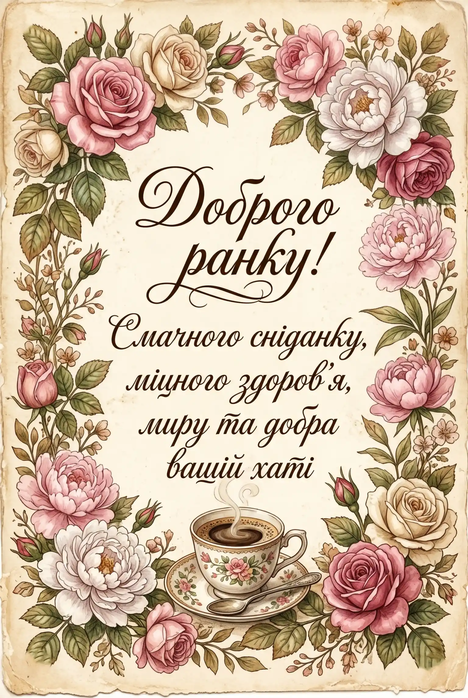 Доброго ранку, смачного сніданку: душевні побажання та красиві листівки для гарного початку дня