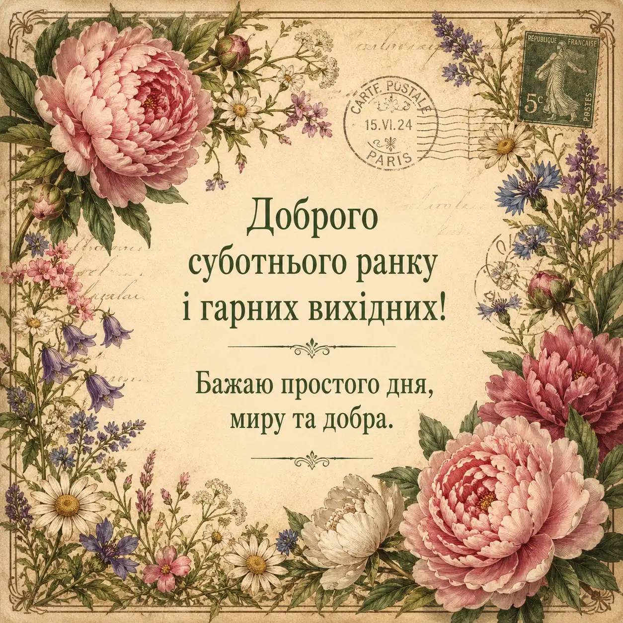 Доброго суботнього ранку і гарних вихідних: душевні картинки та щирі вітання