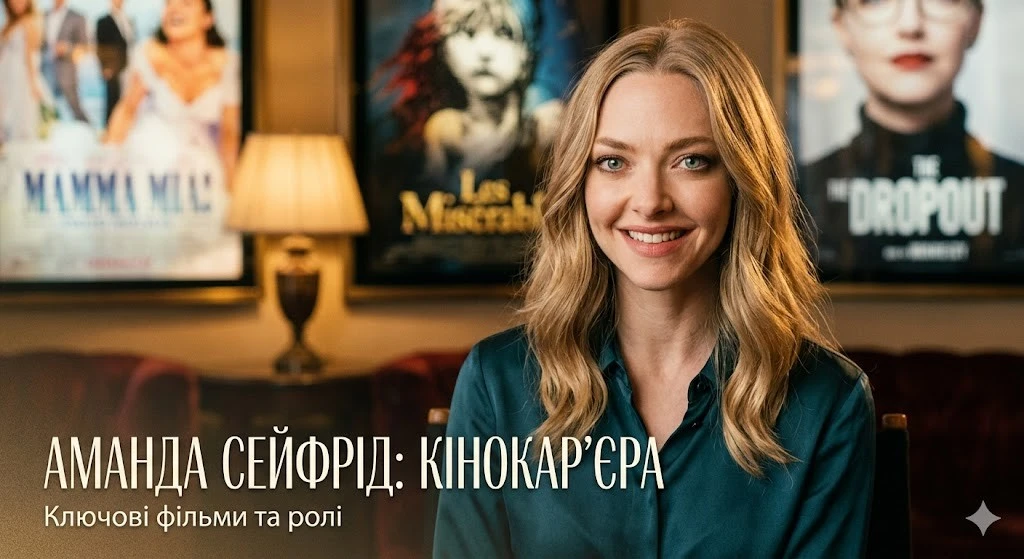 30 фільмів Аманди Сейфрід з описами та рейтингами