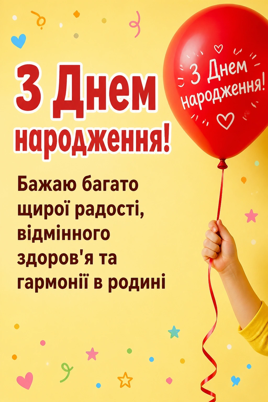 привітання з днем народження українською