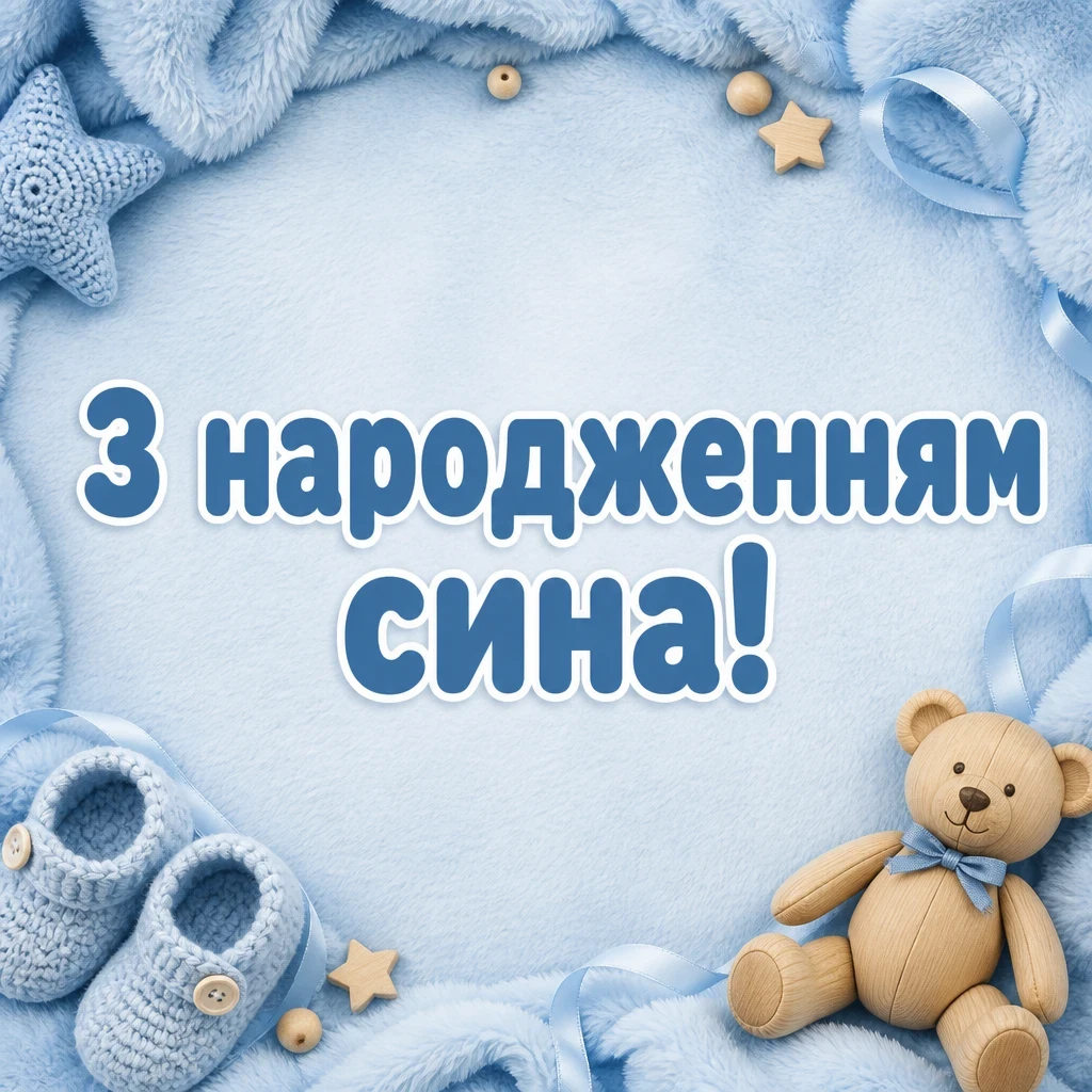 привітання з новонародженим сином