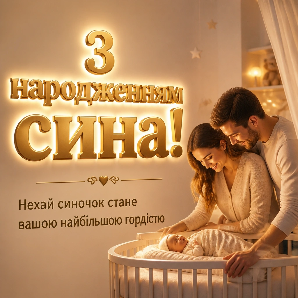 привітання з новонародженим сином