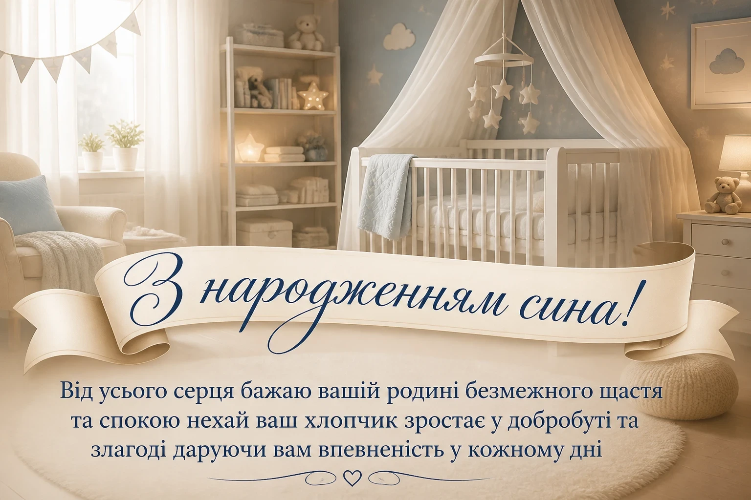 привітання з новонародженим сином