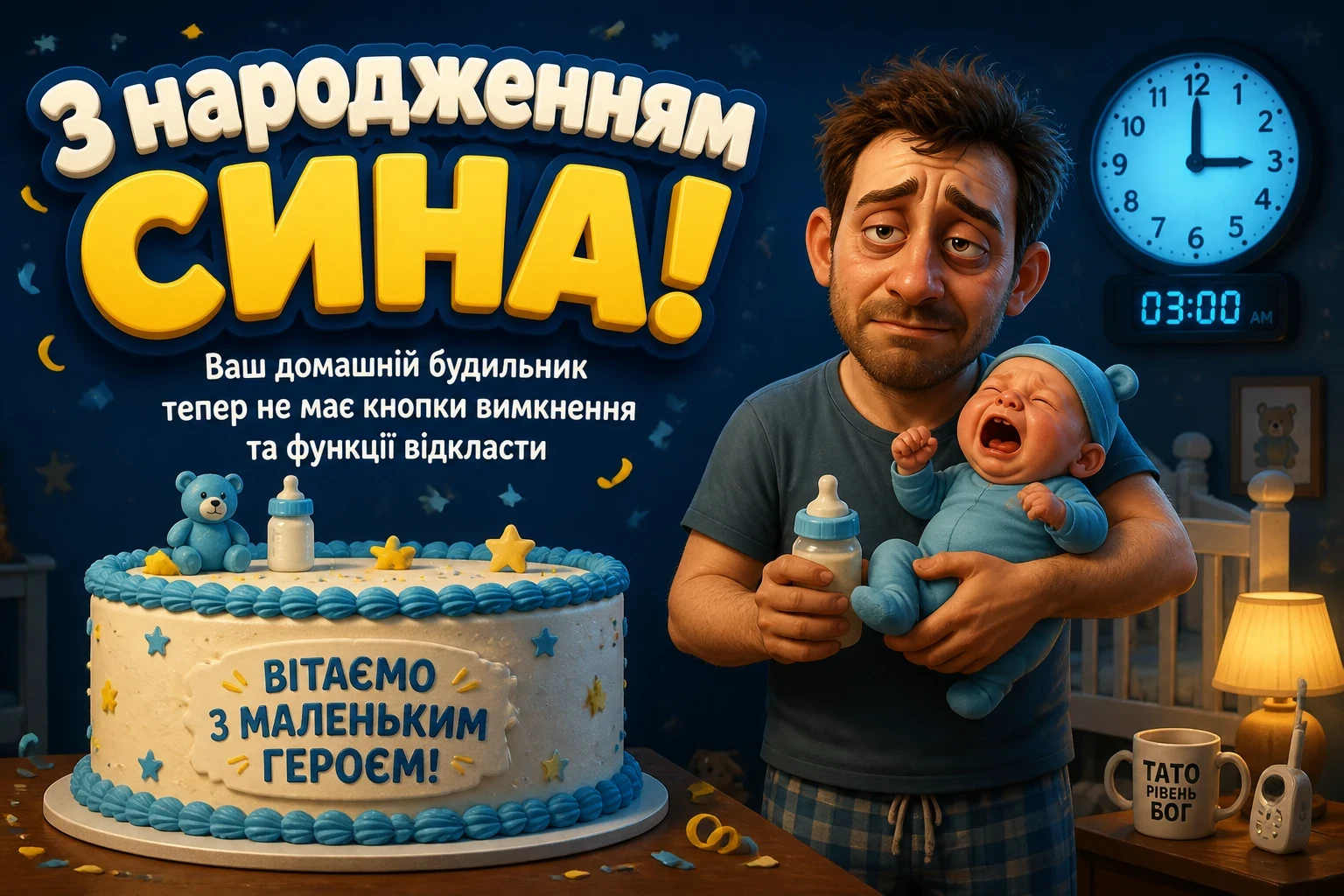привітання з новонародженим сином