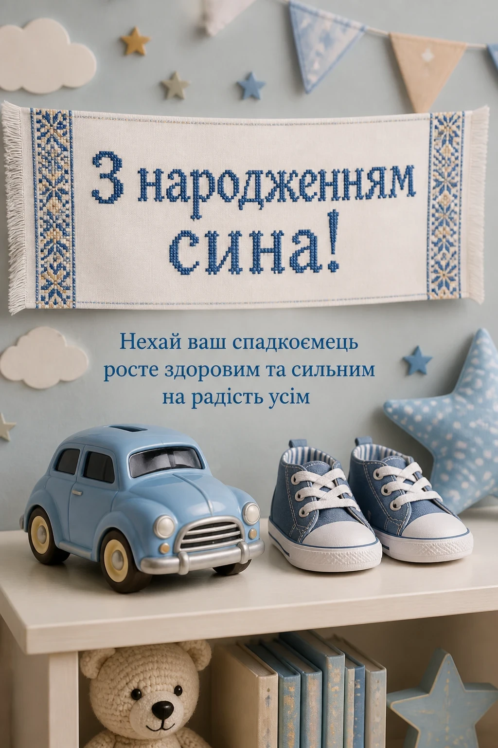привітання з новонародженим сином