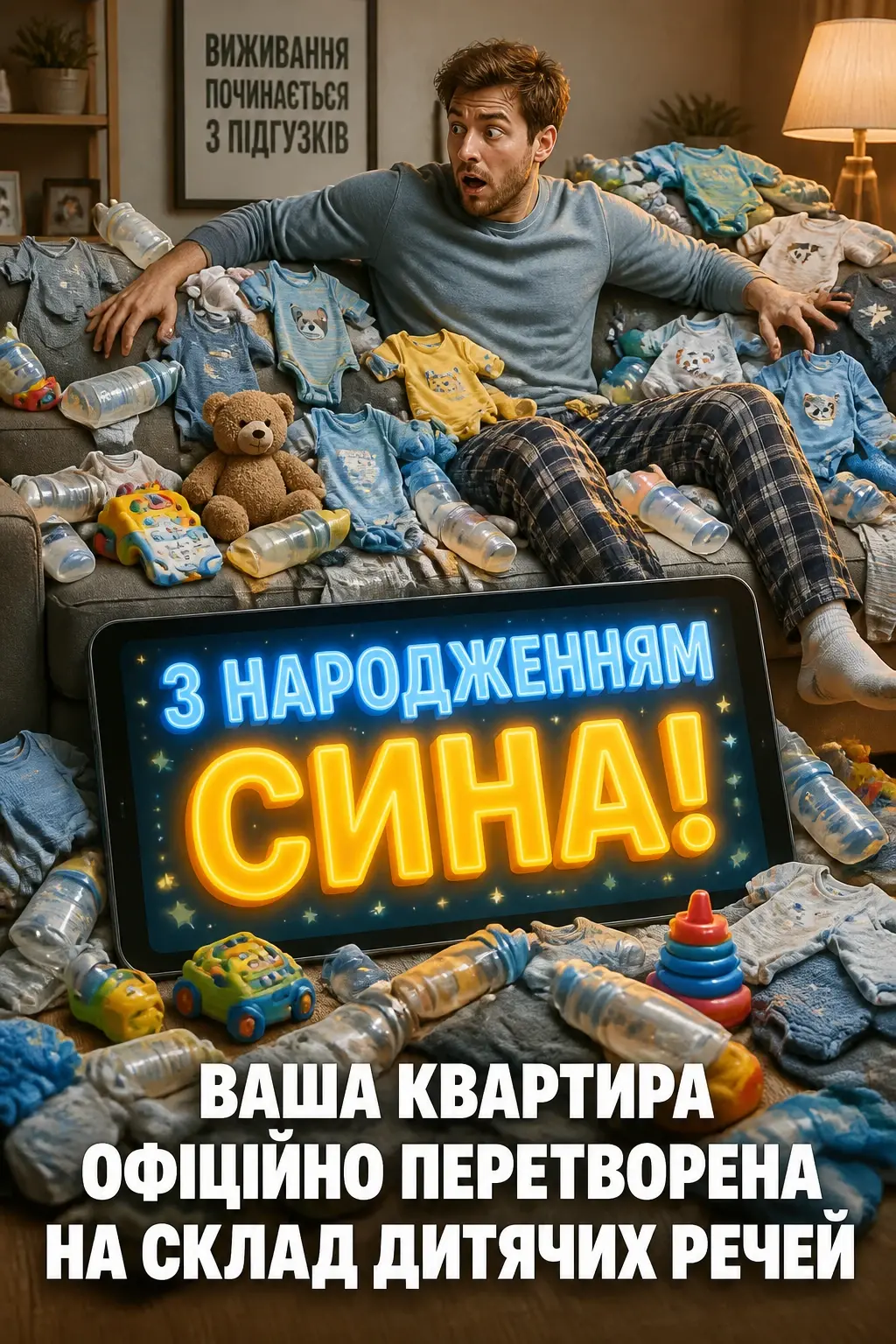 привітання з новонародженим сином