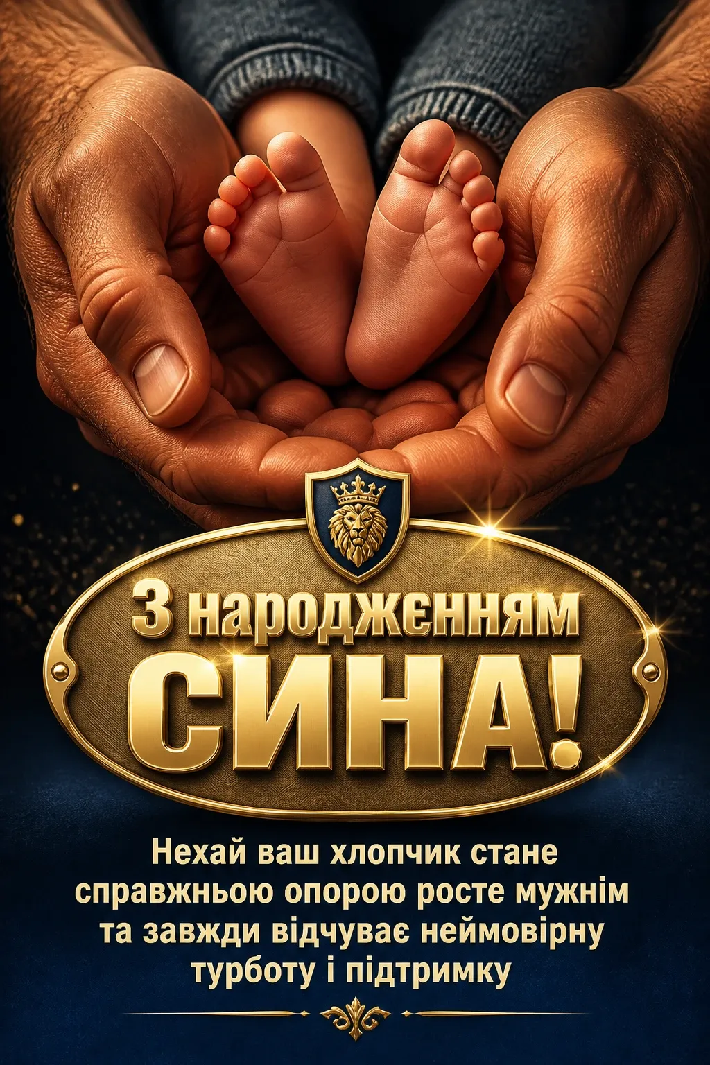 привітання з новонародженим сином