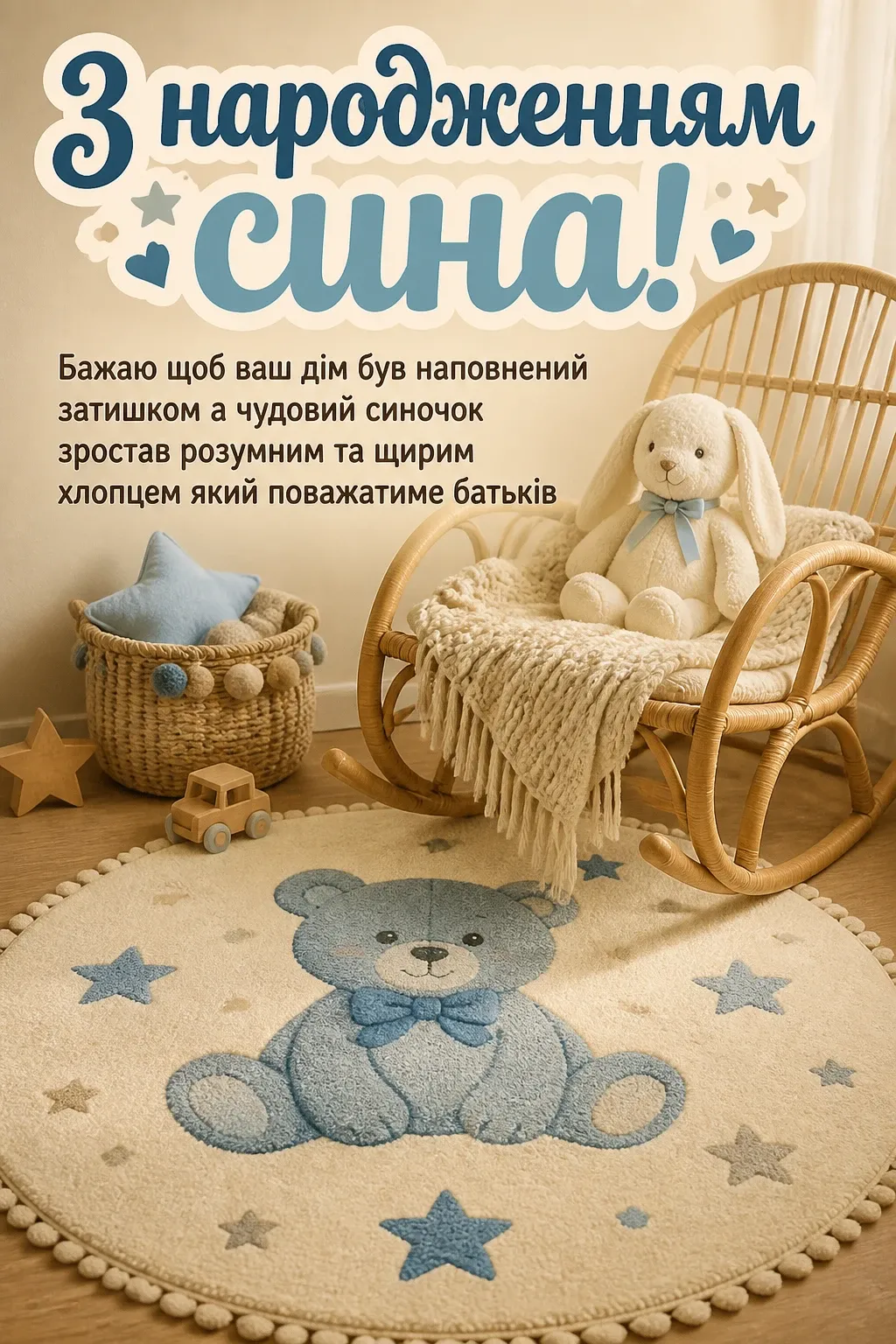 привітання з новонародженим сином