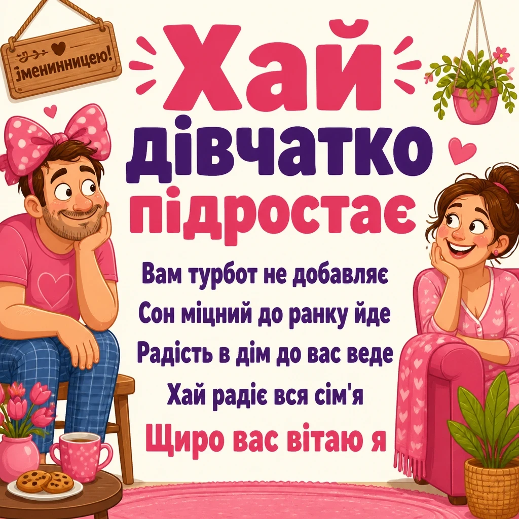 привітання з іменинницею батькам
