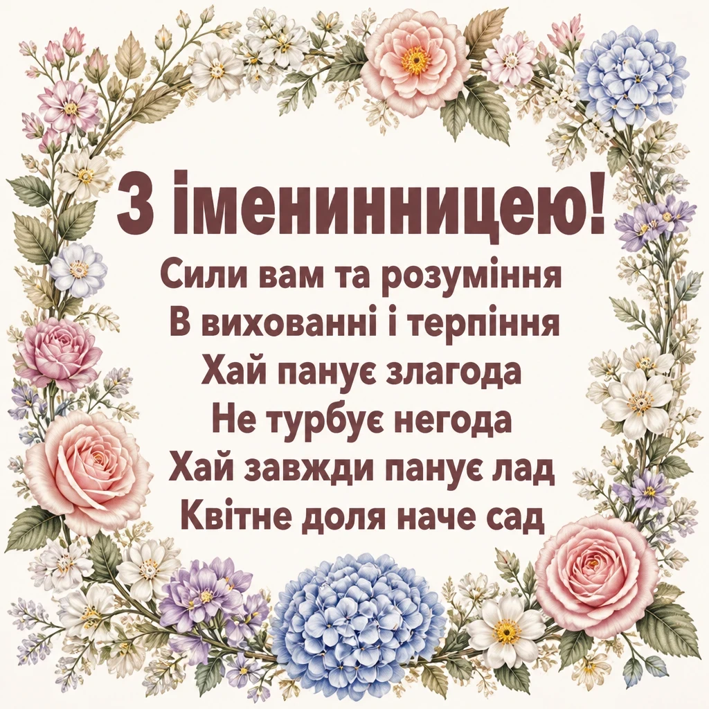 привітання з іменинницею батькам