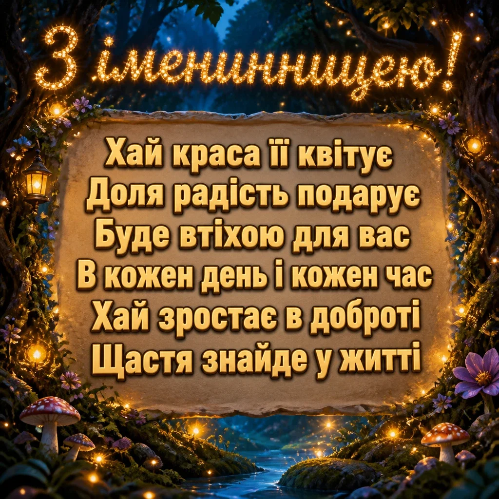 привітання з іменинницею батькам