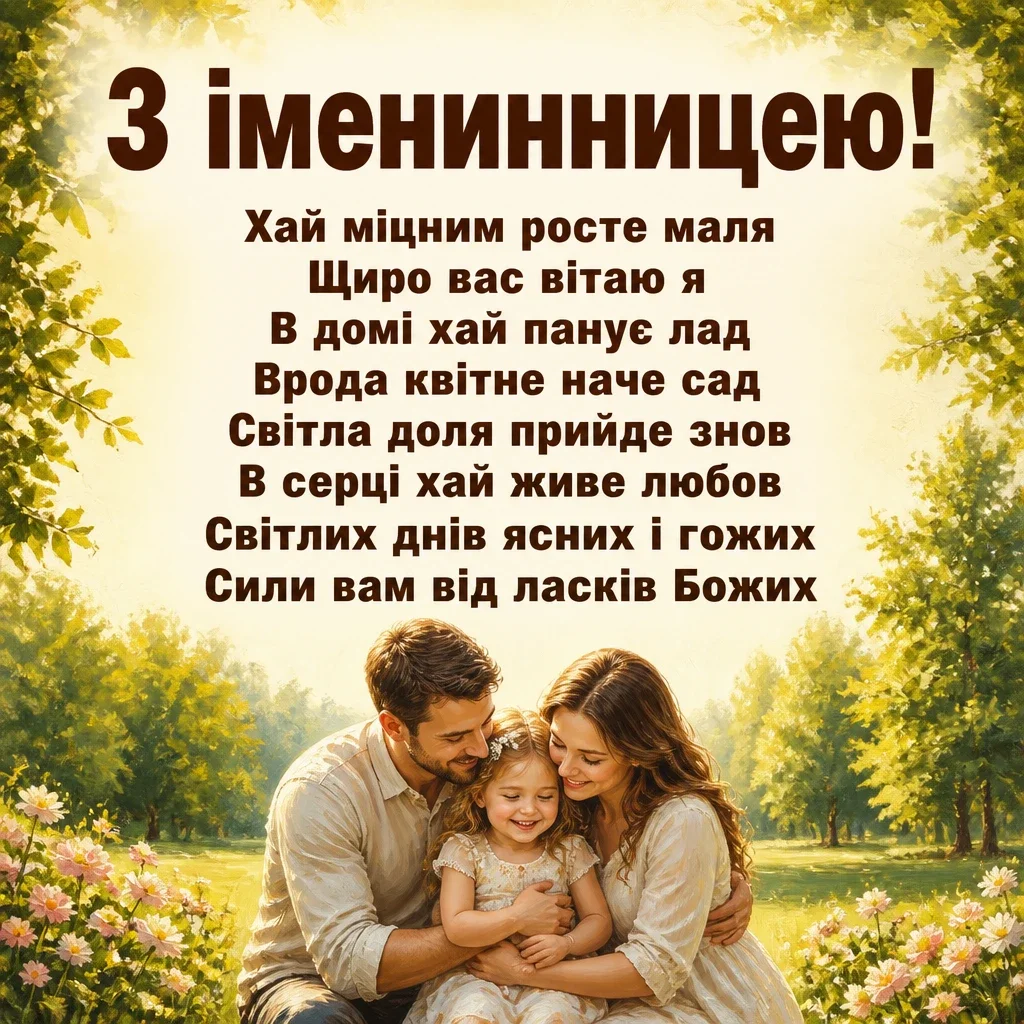 привітання з іменинницею батькам