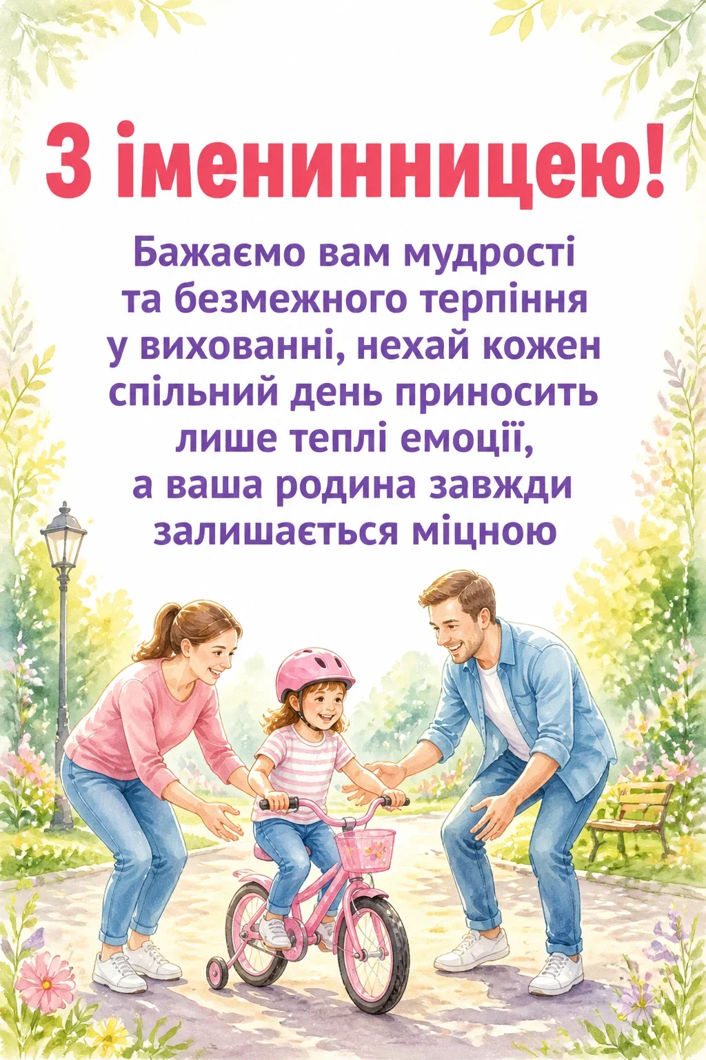 привітання з іменинницею батькам