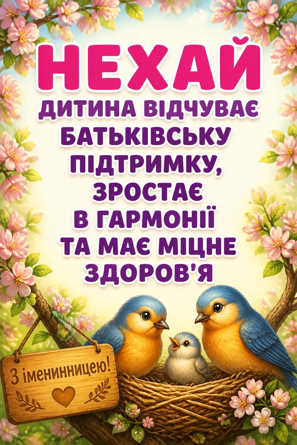 привітання з іменинницею батькам