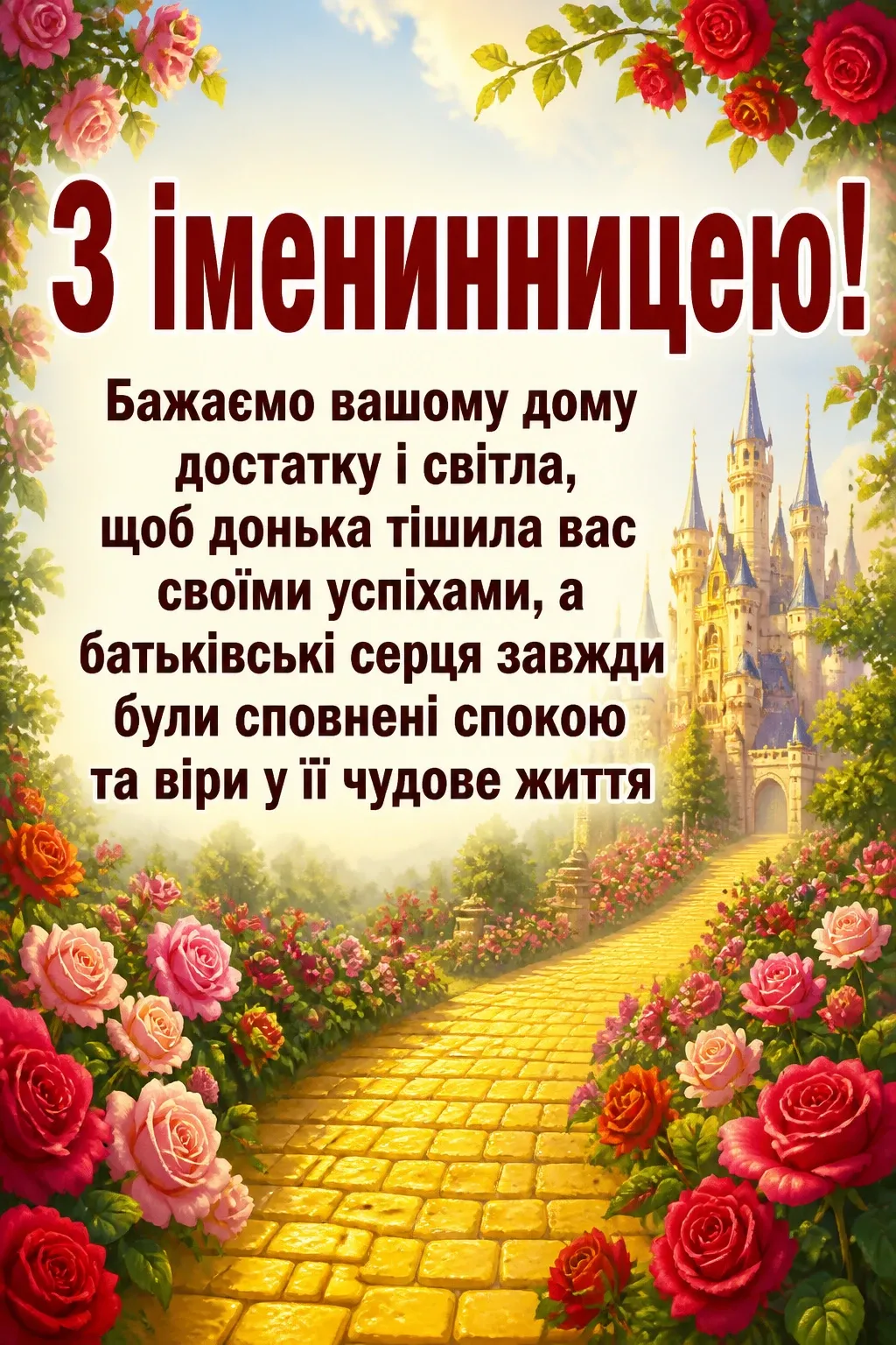 привітання з іменинницею батькам