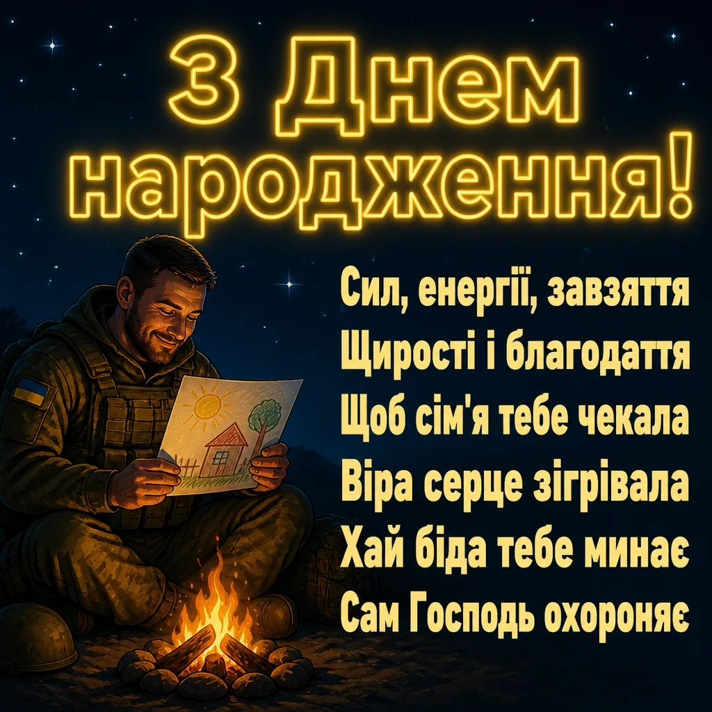 привітання з днем народження солдату
