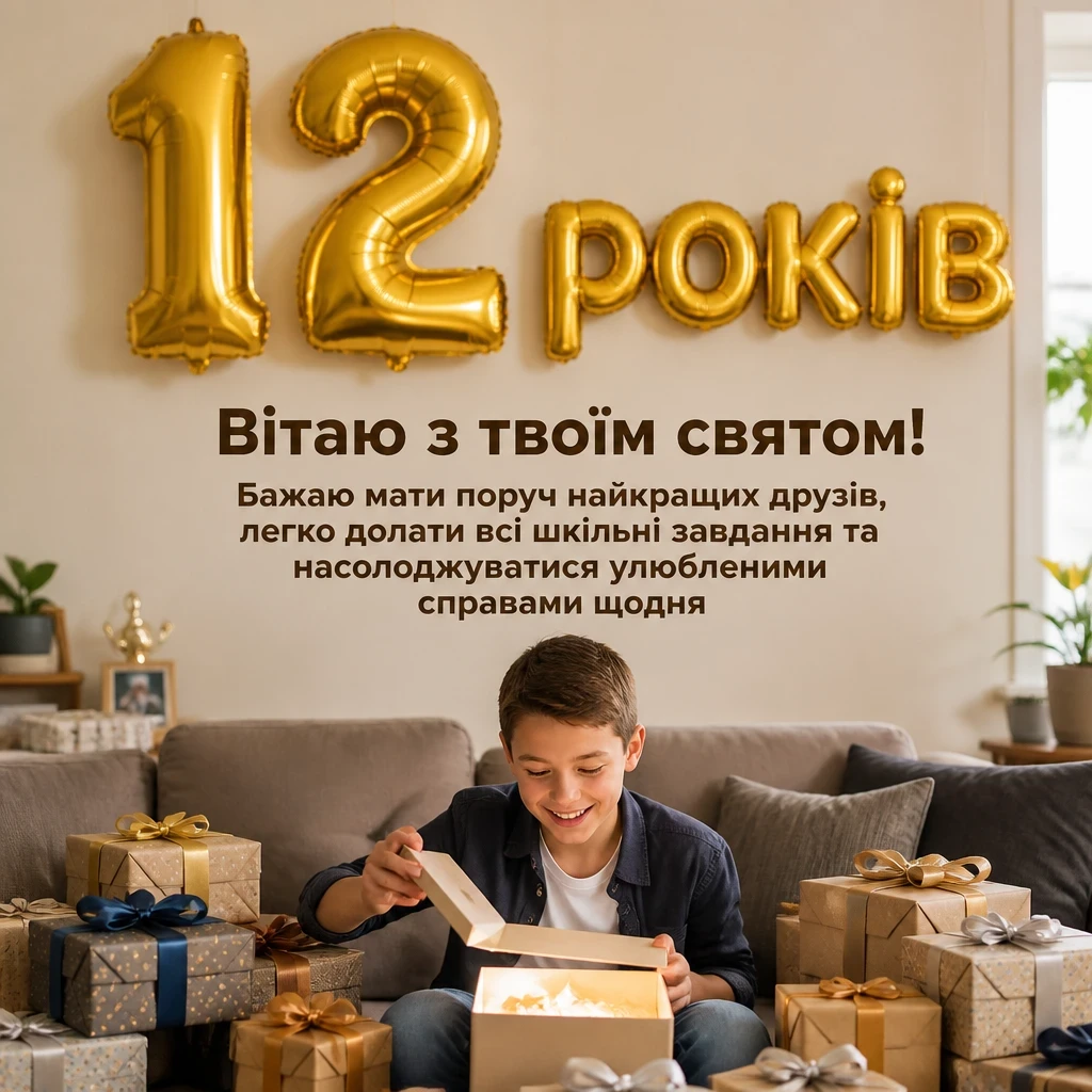 привітання з днем народження хлопчику 12 років своїми словами