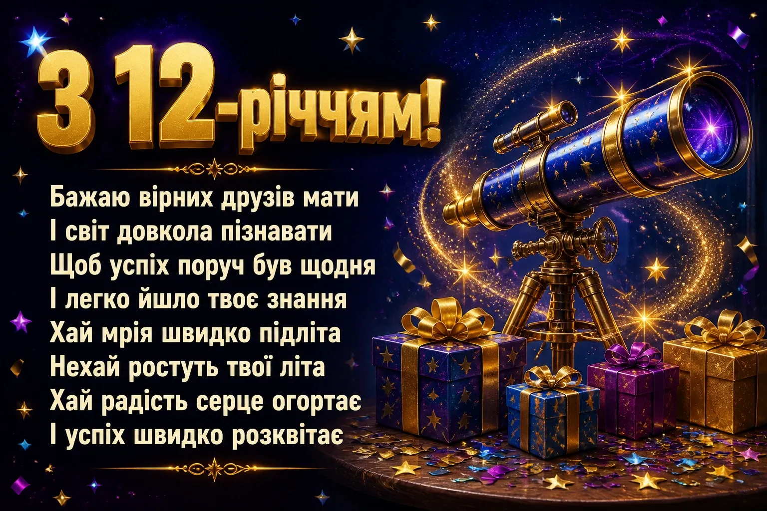 привітання з днем народження хлопчику 12 років своїми словами