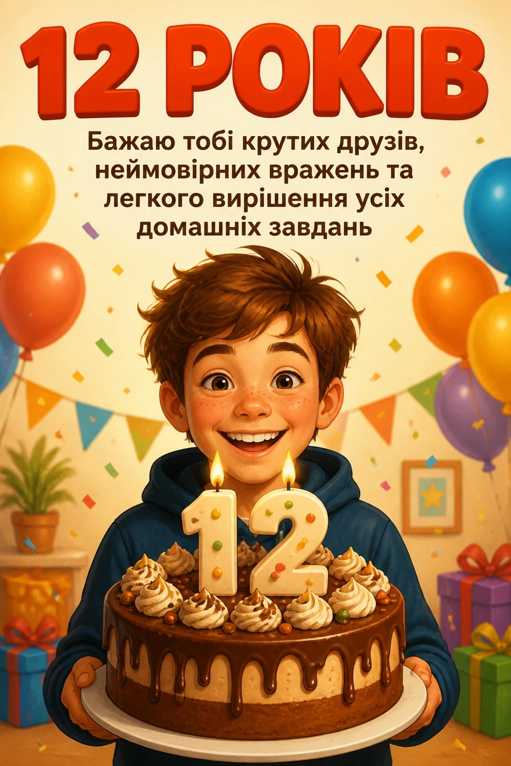 привітання з днем народження хлопчику 12 років своїми словами
