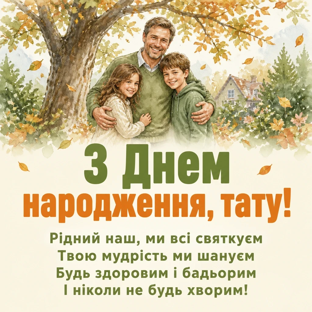 привітання з днем народження татові від сім'ї