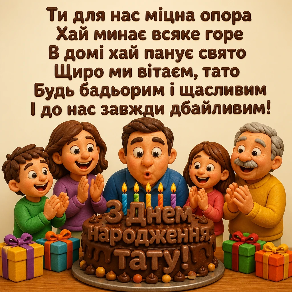 привітання з днем народження татові від сім'ї