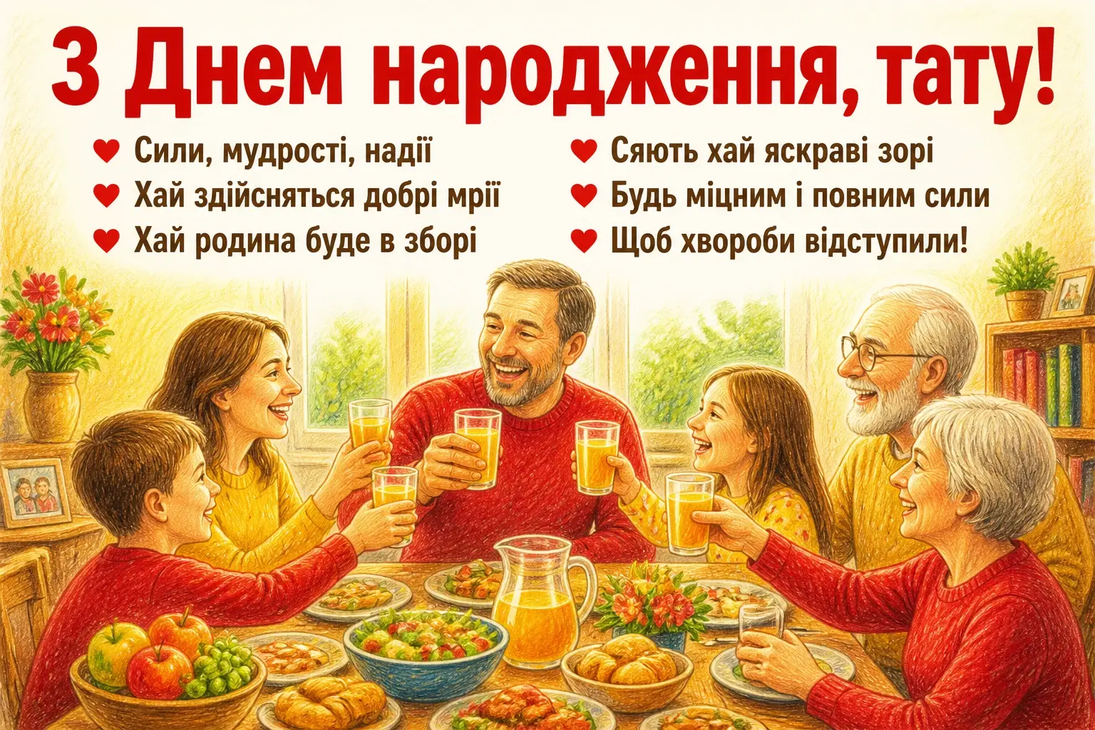 привітання з днем народження татові від сім'ї