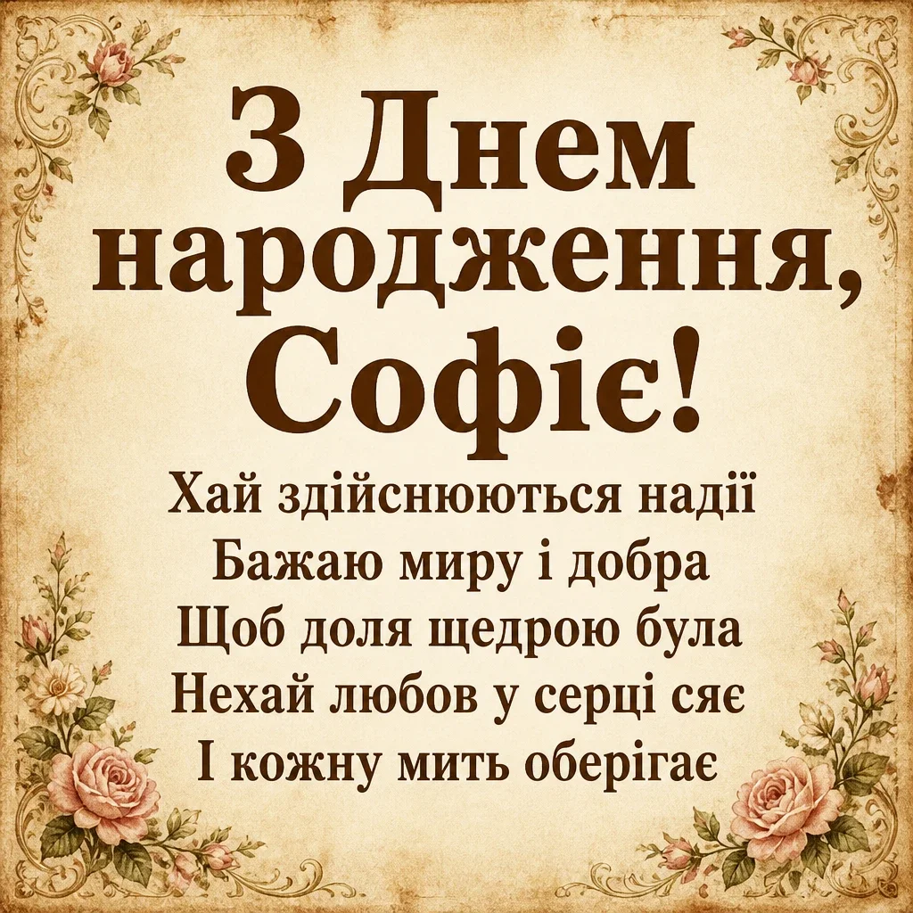 з днем народження софія картинки