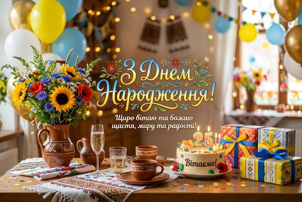 Українською привітання з днем народження