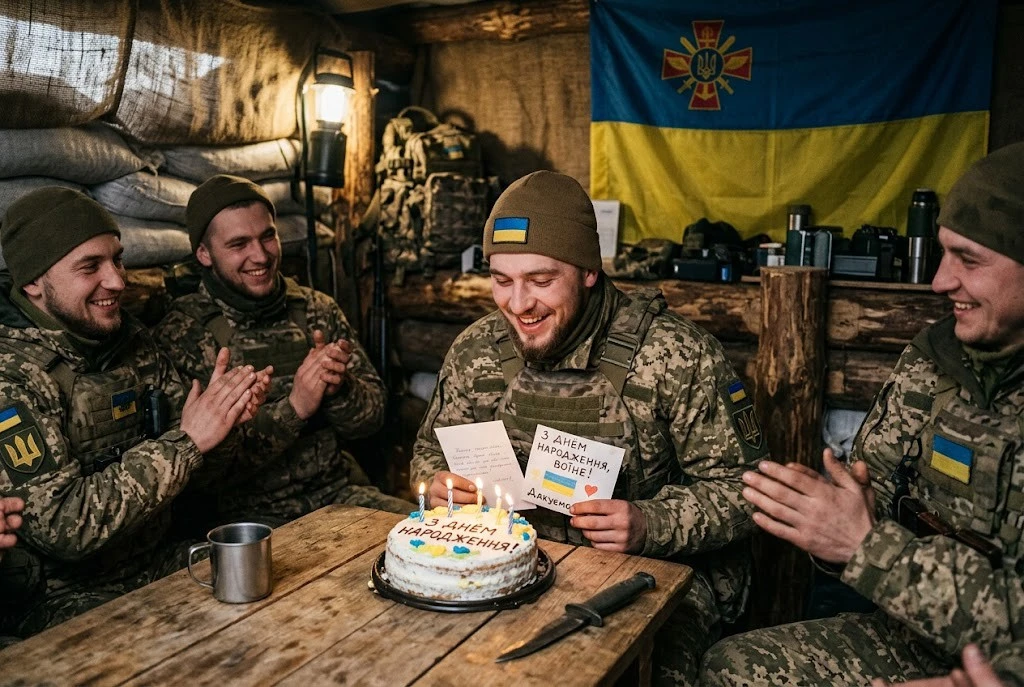 Привітання з днем народження для солдата