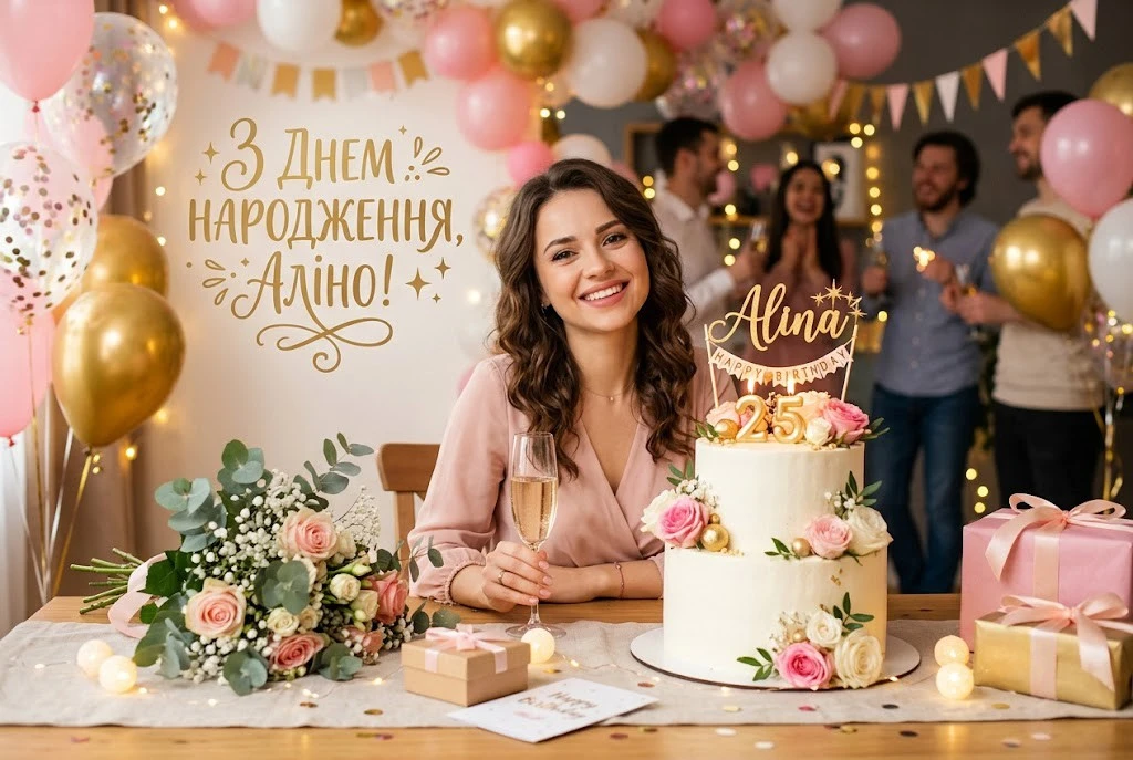 Картинки з днем народження для Аліни