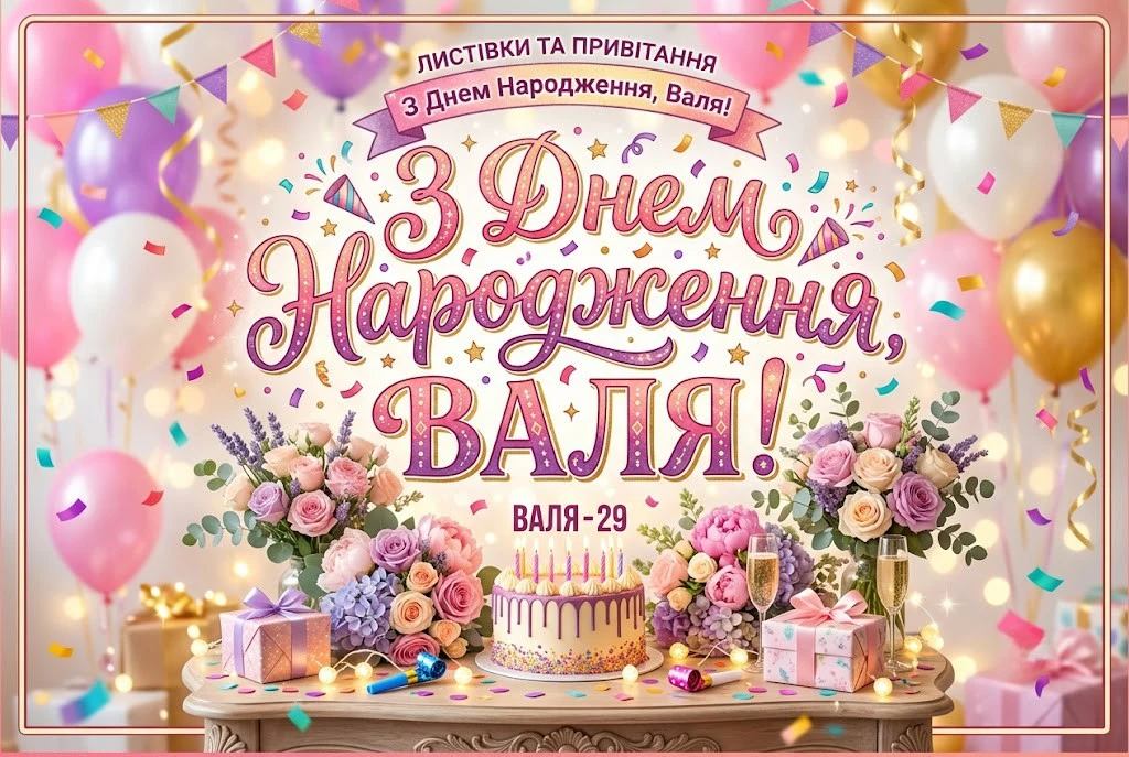 Картинки та привітання з днем народження для Валі